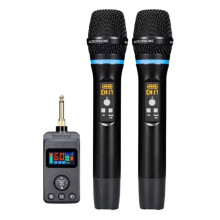M50 UHF Dual DSP Wireless Dynamic Karaoke Microphone System Anti-Howling Rechargeable Receiver Plug Microphone Set