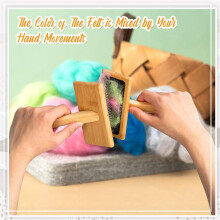 Wooden Hand Carders Slicker Brush Wool Brush Carding Brush Needle Felting Tool for Dog Weaving Supplies