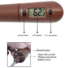 Digital Candy Spatula Thermometer, Instant Read Meat, Candy Thermometer Reader, Stirrer in One Food Grade Silicone