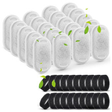 Cat Fountain Filter Fits 64oz/2L and 108/3.2L Stainless Steel Pet Fountain Replacement Filters, 20 Filters 20 Sponges