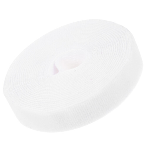 5Pcs White Nylon Hook and Loop Tape Strong Reusable Cable Ties 2