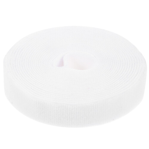 5Pcs White Nylon Hook and Loop Tape Strong Reusable Cable Ties 1