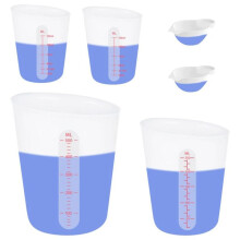 6 St Silikonkoppar, 500 Ml, 250 Ml och 125 Ml för Epoxisilikonmätkoppar, Non-Stick Blandningskoppar, Gjutformar