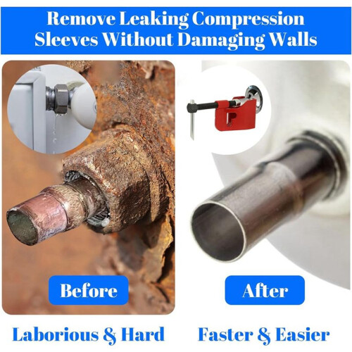 Compression Ring Puller Tool Remove Ferrule,Ferrule Puller for 1/2In Copper Water Compression Sleeve 1/2In Copper Tubing 2