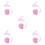 5Rouleaux Polyester Rose Pour & 4
