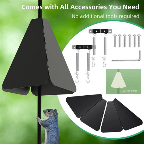 Anti-Rust Squirrel Baffle Foldable Hanging Squirrel Flapper Wrap Around Squirrel Proof Baffles Outdoor Garden Decor 1