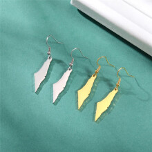 B Silver Color Palestine Map Dangle Earrings Women Country Geography Map Pendent Earring Stainless Jewelry