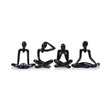 4 Pcs Thinkers Statue, Bookshelf Decor Black Thinkers Statue Figurines-Decorate Your Home, Abstract Art Sculptures