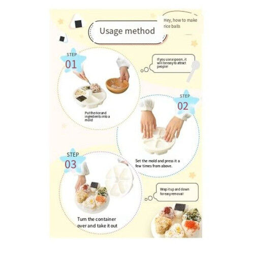Onigiri Maker, Rice  Mold, Can Make 6 Rice Balls Simultaneously, Rice  Maker, Quick, Hygienic Rice  Maker 1