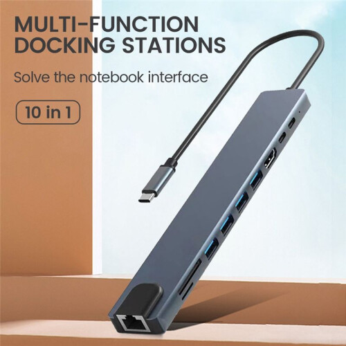 10 in 1 USB C Dockingstation USB HUB Type C Splitter USB C Naar -Compatibele Adapter PD100W 2