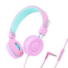Casque pour Enfants, Casque Filaire Coloré pour Ordinateur Portable, Tablette, Téléphone pour L'Apprentissage des Cours en Ligne, Rose