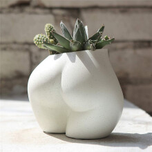 Pot InféRieur Du Corps, Petite JardinièRe de Fleurs en Forme de Corps FéMinin avec Trous de Drainage, Pot de Plante en RéSine, NoëL Mignon-B