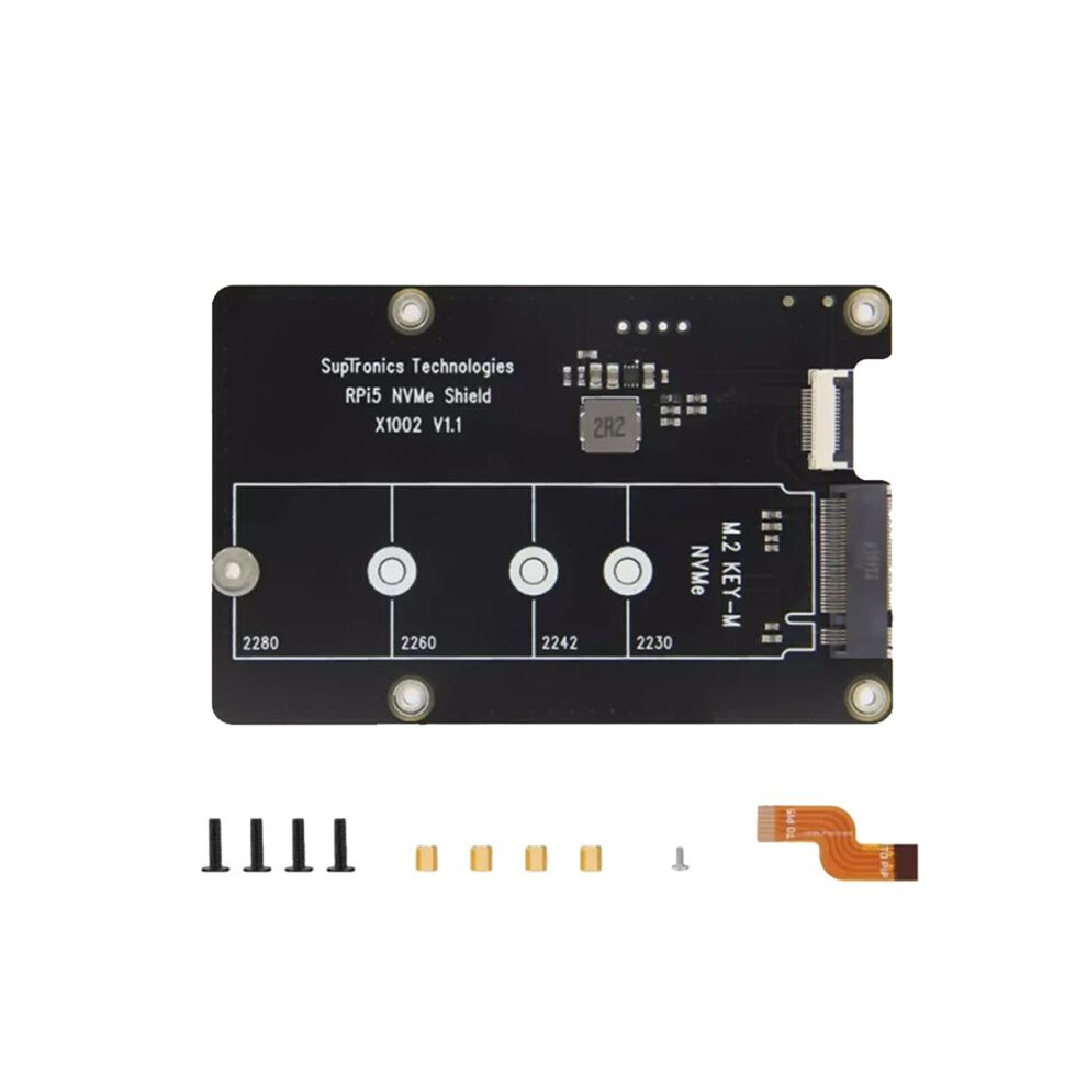 X1002 For Raspberry Pi 5 Pcie To M.2 Nvme Ssd Expansion Board For 2280 2260 2242 2230 Nvme Ssd 4713160643623