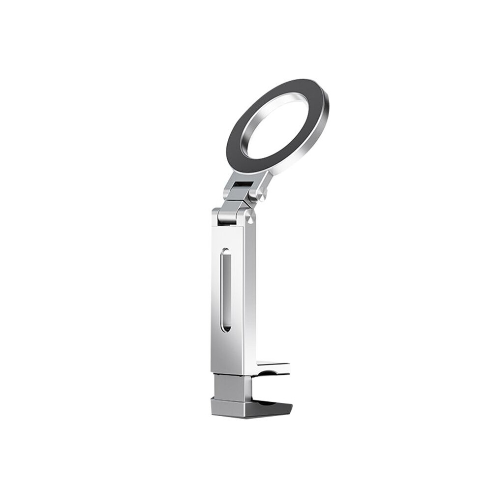 Universal Magnetic Phone Holder Travel Essential Flexible Rotation Hands-Free Airplane Phone Mount For Smartphone- Silver 6033963069313