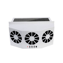 Car White Ventilation Fan Solar Charging Car Fan Heater Fan for Car Window Cooling Artifact Car Exhaust Fan Cooling Down