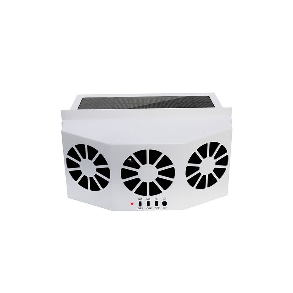 Car Ventilation Fan Solar Charging Car Fan Heater Fan For Car Window Cooling Artifact Car Exhaust Fan Cooling Down White 4712521904007