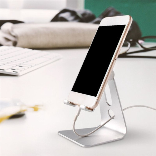 For  Tablet Holder Bracket 3.5-11 Inch Single Fold Adjustable Holder Desktop Silver 2