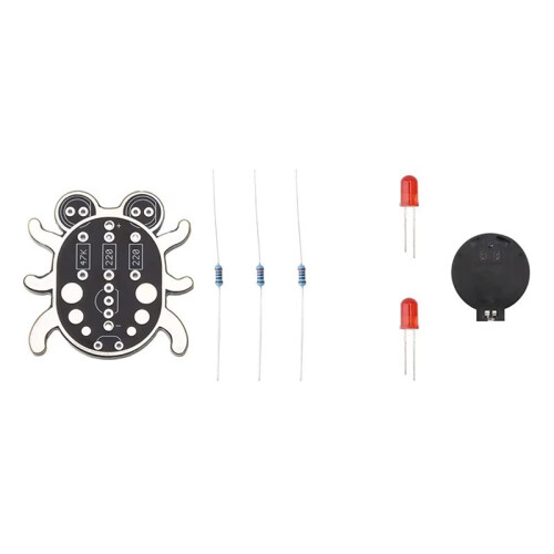 Electronic Diy Kit Weevil Eye Beginner Learn to Solder Fun Kit Handmade Gift Fit for Student Experiment Black