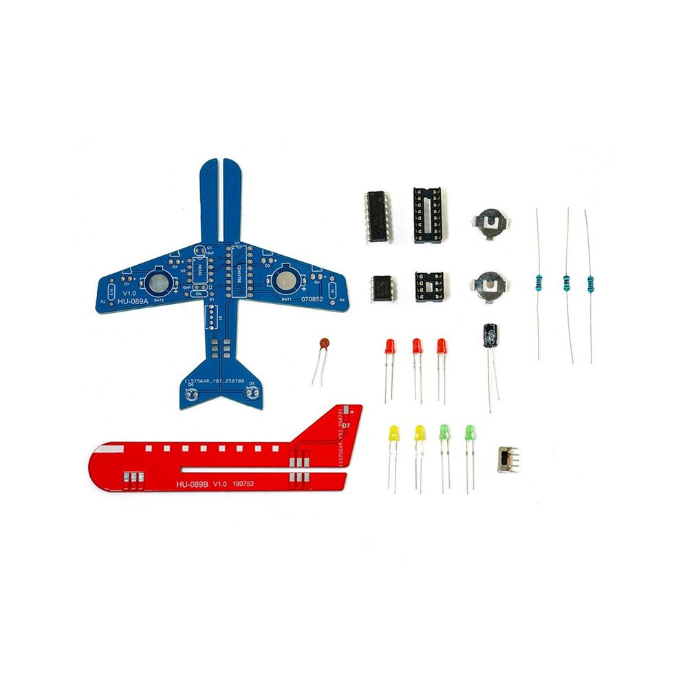 Photos - Portable Audio Accessories DIY Electronic Kit Small Airplane CD4017 Flow Lamp Welding Practice Electronic Science Assembly Kit Flashing LED PCB