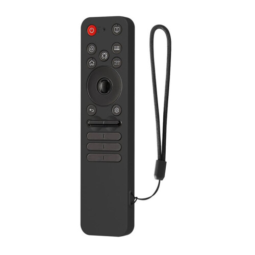 Silicone Protective Case with Lanyard Shockproof Soft Shell Protector Sleeve for  MR25GA Remote Control Black