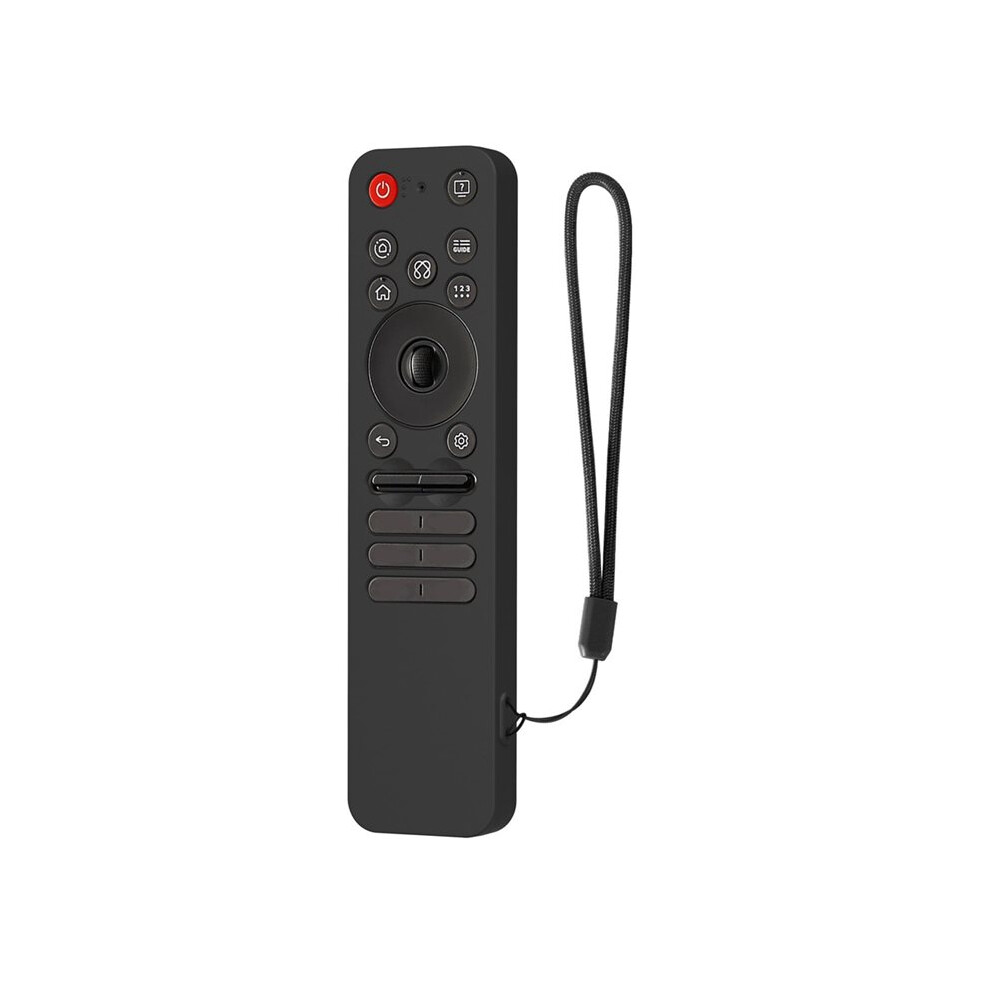 Silicone Protective Case With Lanyard Shockproof Soft Shell Protector Sleeve For Mr25ga Remote Control Black 4713634445333