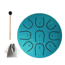 4inch 9 Tones Rain Drums Instrument Outdoor Steel Tongue Drum  Hand Drum Ethereal Drumstick Rain Drums for Outside