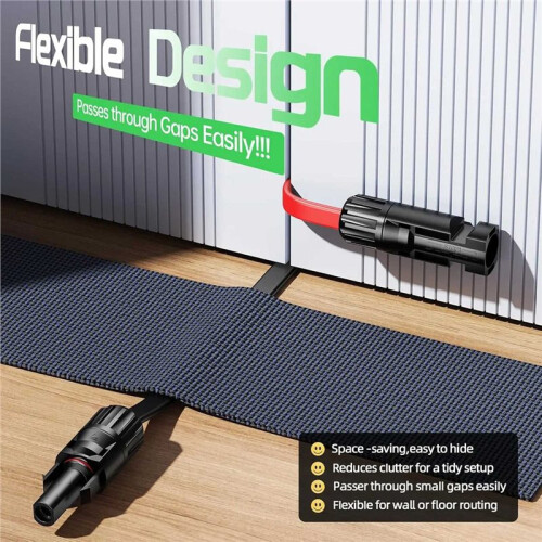 65cm/26IN/2.17ft 12AWG Flat Solar Panel Cable Window Balcony PV Flat Wire for Protable Power Station 2