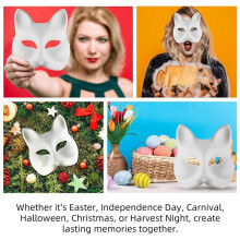 Paper Mache Animal Masks, White Blank Mask for Cosplay Theater Halloween Classroom Art