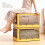 Large Capacity Folding Storage Box - Stackable Thickened Plastic Organizer,Household Transparent Plastic Folding Box 5