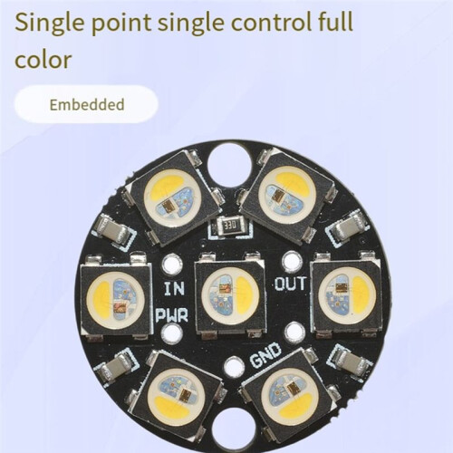 SK6812 RGBW Round Full Color Black Single Point Single Control Ring Development Board 7 Bit DC5V 1