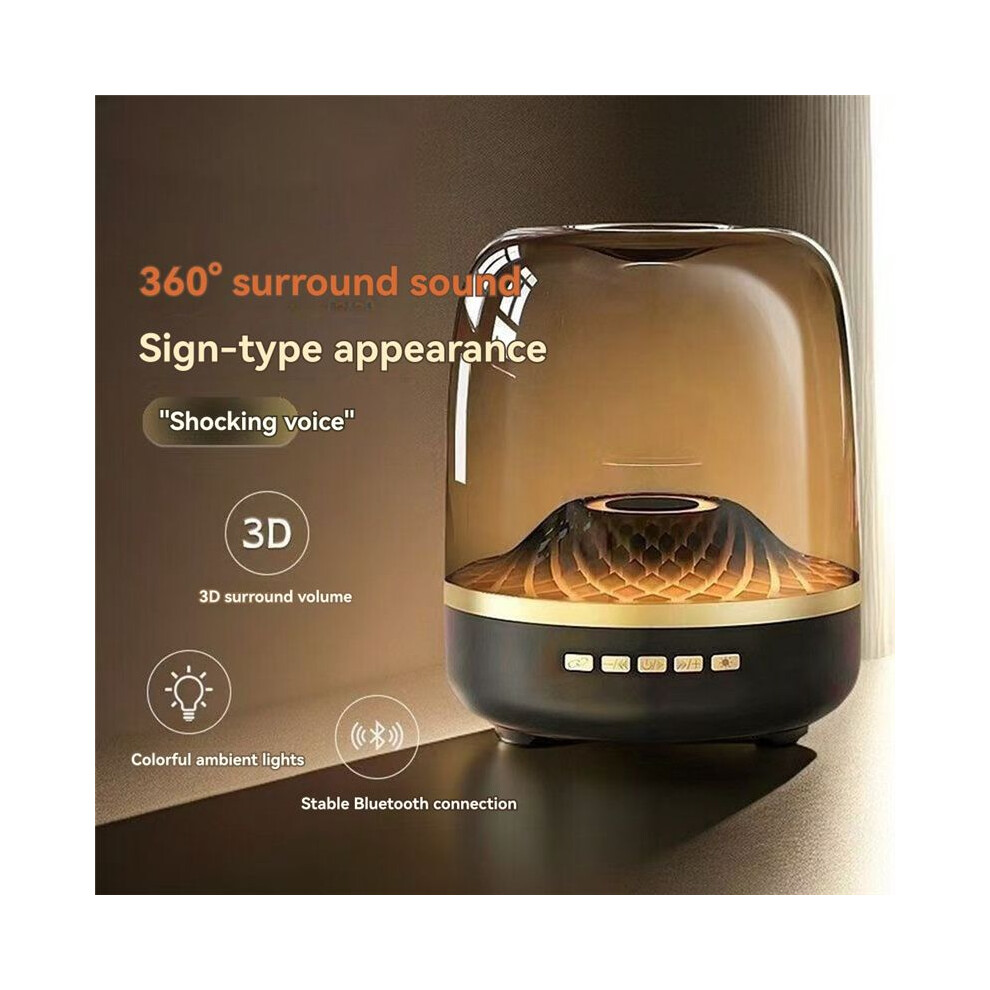 Colorful Glass 4 Speakers Home High Volume Wireless Sound Box Subwoofer Speakers Rgb Atmosphere Small Speaker 4713191106845