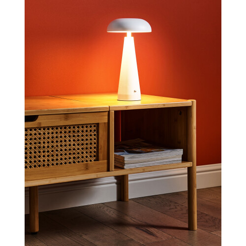 Beliani Wireless LED Table Lamp BOCONO with Dimmer Metal White 1