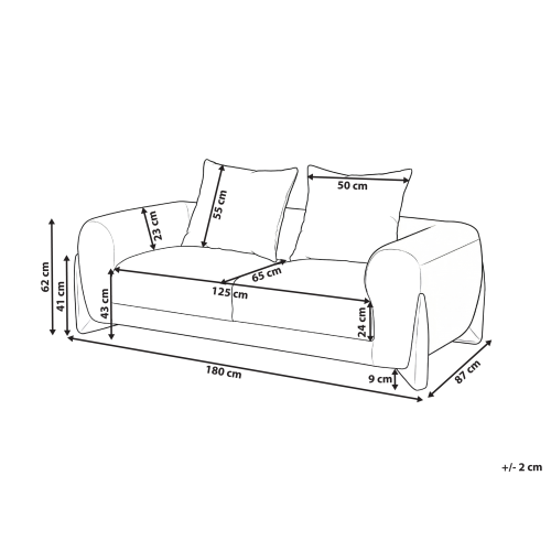 Beliani Sofa 2 Seater VINLIDEN Boucle White 2