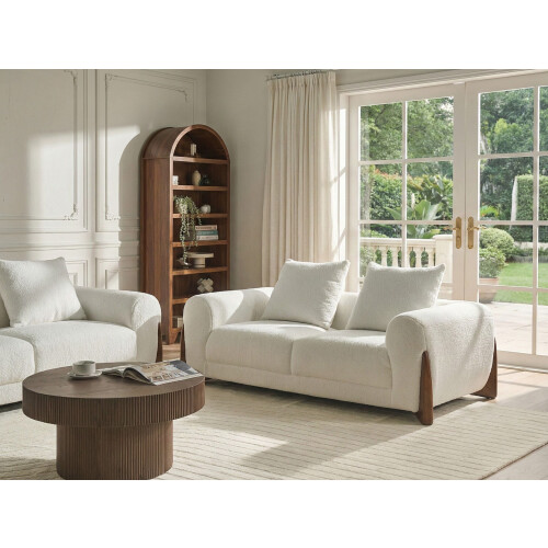 Beliani Sofa 2 Seater VINLIDEN Boucle White 1