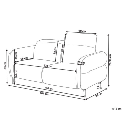 Beliani Sofa 2 Seater ARTUNA Boucle Beige 2