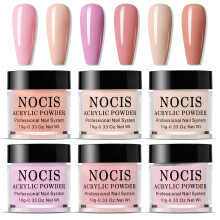 Set di polvere cristalli per unghie NOCIS a 6 colori, 10g, kit per arte unghie in acrilico