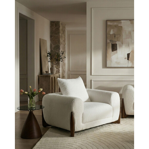 Beliani Armchair VINLIDEN Boucle White 1