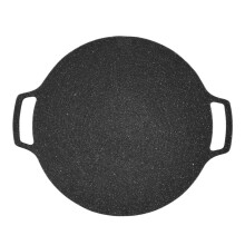 35cm Thick Cast Iron Frying Pan Flat Pancake Griddle Non-Stick Bbq Grill Induction Cooker Open Flame Cooking Pot