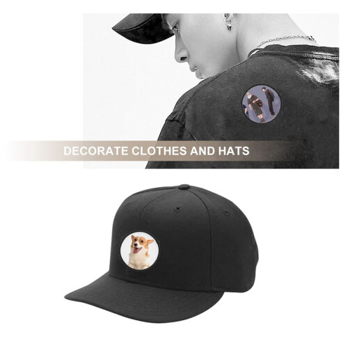 16 Pieces Sublimation Patch Blanks Quality Fabric Iron- Circular Blank Patch for Clothes, Hats, Uniforms, Backpacks 2