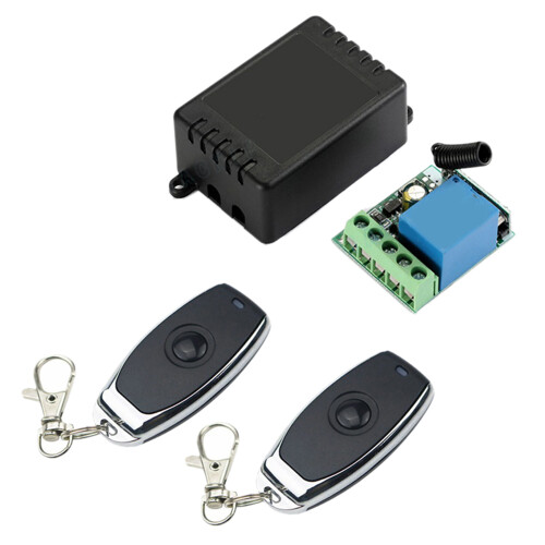 433 Mhz RF Wireless  Receiver  12V Single Relay Receiver Module with 2Pcs Universal Wireless Remote Control