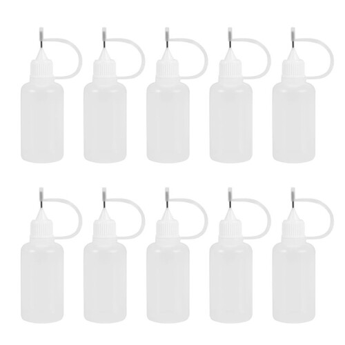10Pcs 30Ml Plastic Squeezable Tip Applicator Bottle Refillable Dropper Bottles with Needle Tip Caps for Glue DIY 1