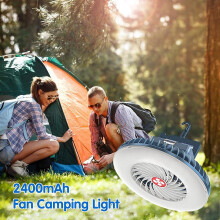Ventilador PortáTil para Acampar con LED Ventilador con BateríA Recargable USB para Emergencia de Coche Tienda