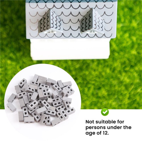 60 Packs Cinder Blocks 1/12 Scale  Bricks Concrete Miniature Bricks Tiny Landscaping Dollhouse Accessories 2