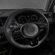 Car Glossy Black V Style Steering Wheel Panel Cover Trim Decoration Frame Sticker for Vezel HR-V HRV 2021 2022