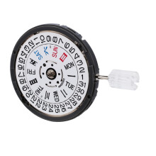 NH36/NH36A Automatic Mechanical Movement 24 Jewels White Datewheel Crown At 3.0 Watch Mechanism Replacements