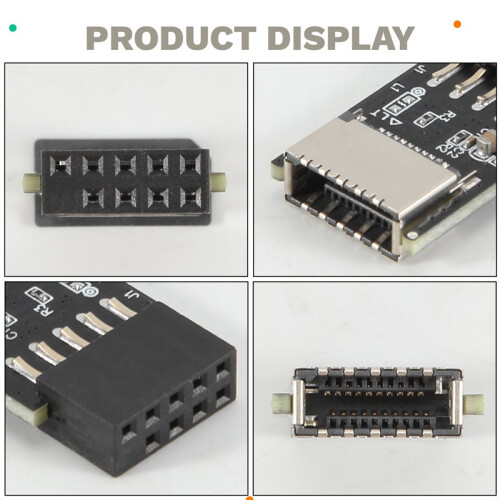 Placa Base USB2.0 9Pin una TYPE-C A-KEY Convertidor de Conector Frontal USB3.2 Adaptador de Encabezado de Interfaz TYPE-E 1