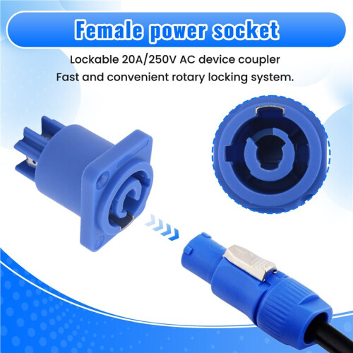 10PCS Powercon Connector 3 Pins 20A 250V Power Speaker Panel Socket Female for LED Screen Stage Lighting, 1
