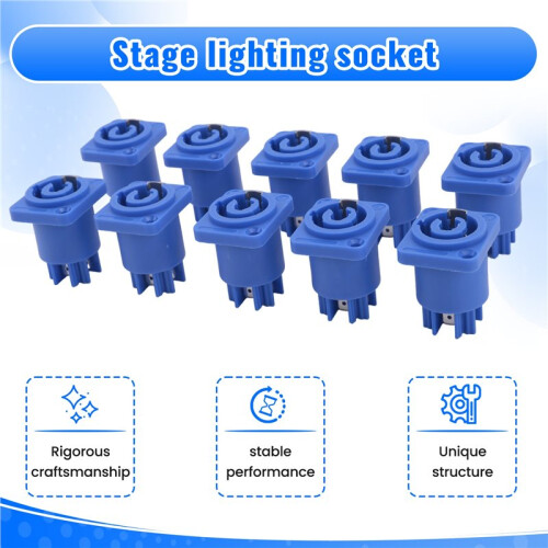 10PCS Powercon Connector 3 Pins 20A 250V Power Speaker Panel Socket Female for LED Screen Stage Lighting, 2