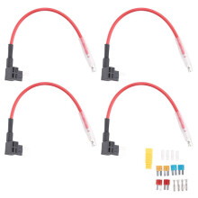 4 PeçAs 12V-24V Add-A-Circuit Micro2 FusíVel, Suporte de FusíVel de Lâmina Piggy Back com Chicote de Fios