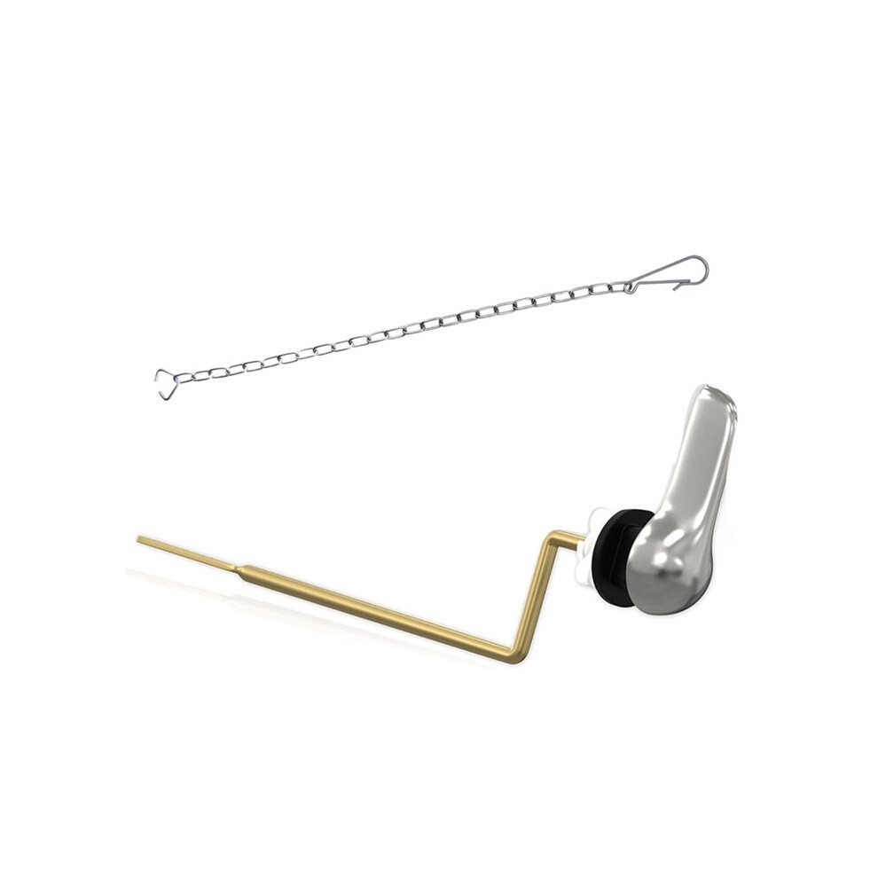 Toilet Handle Brass Lever Flush Replacement Kit With Flapper Chain, Toilet Tank Lever Universal Fitting (Side Mount) 6032298738000